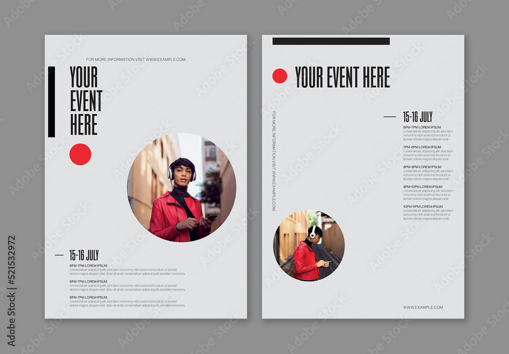 Streamlined Poster Minimal Poster Design with Graphic Shapes Stock Template | Adobe Stock