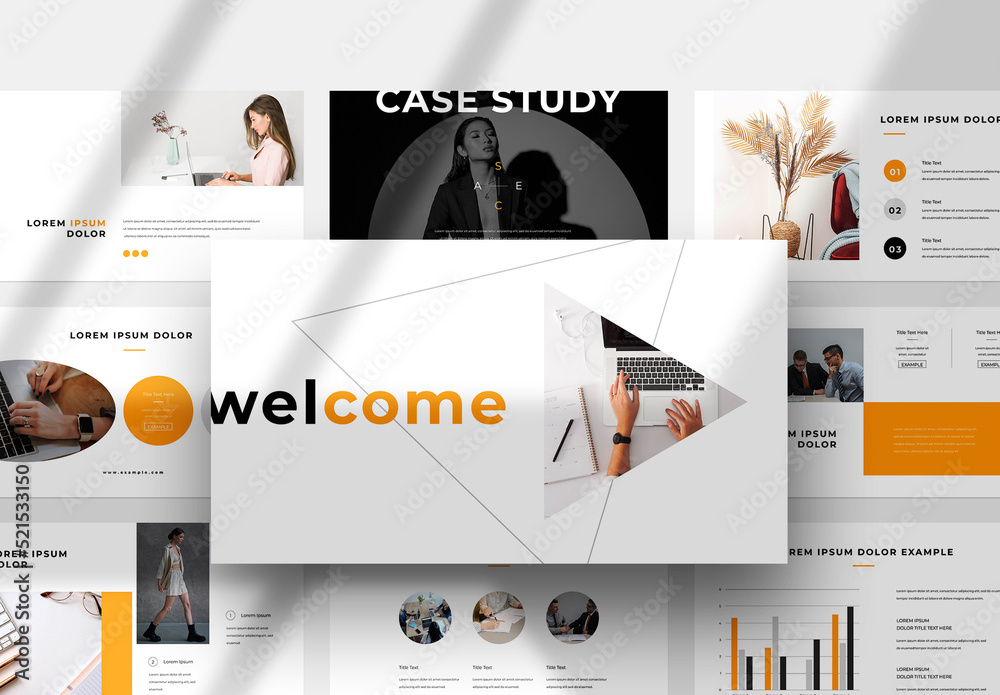 Case Study Presentation Layout Stock Template | Adobe Stock