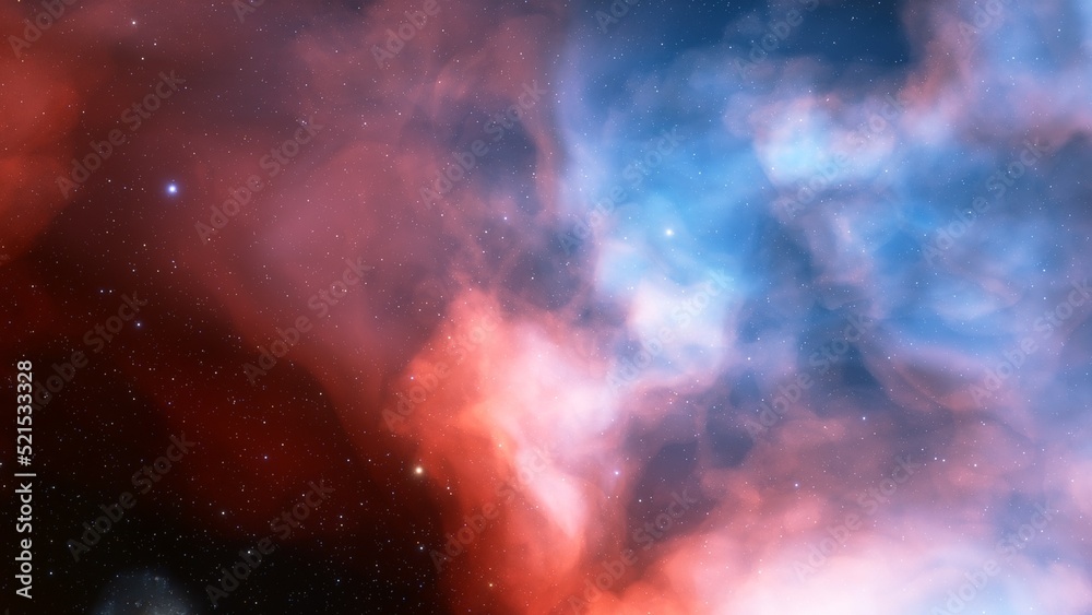 Fototapeta premium Space nebula, for use with projects on science, research, and education. Illustration