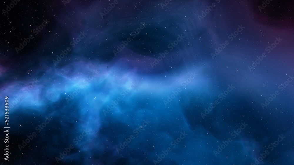 Deep space nebula with stars. Bright and vibrant Multicolor Starfield Infinite space outer space background with nebulas and stars. Star clusters, nebula outer space background 3d render
