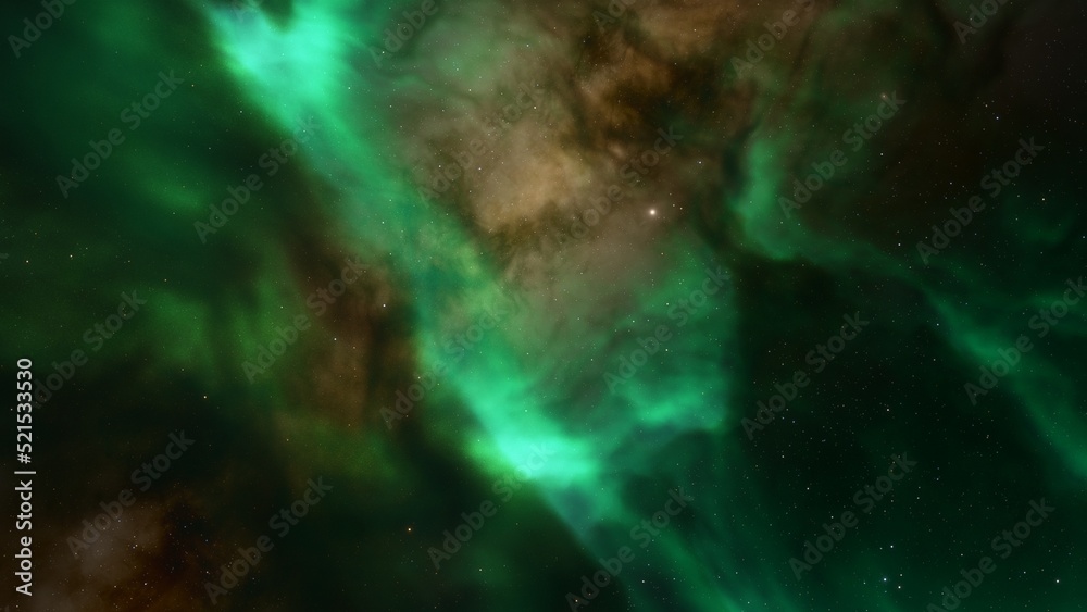 Fototapeta premium Deep space nebula with stars. Bright and vibrant Multicolor Starfield Infinite space outer space background with nebulas and stars. Star clusters, nebula outer space background 3d render 