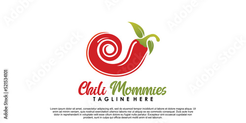 Chili Mommies logo design with creative concept Premium Vector part 1