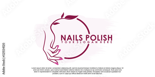 Nail polish logo design with creative concept Premium Vector part 2