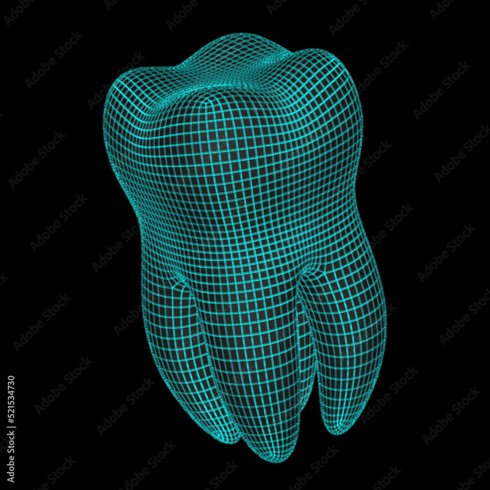Mesh of tooth. 3D Illustration. Mesh of tooth. 3D Illustration.
