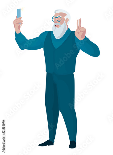 oldman doing a selfie
