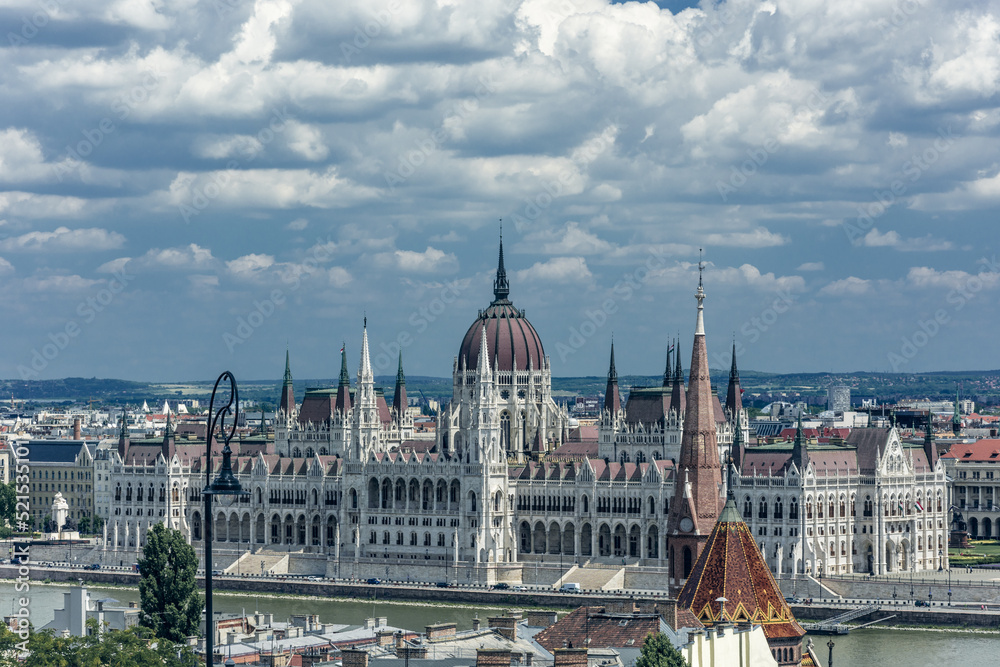 Hungarian Parliament building in Budapest, Hungary.