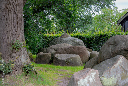 Hunebedden on the Assen-Groningen, A dolmen is a type of single-chamber megalithic tomb, Usually consisting of two or more vertical, It is the only hunebed in the Dutch province, Drenthe, Netherlands.