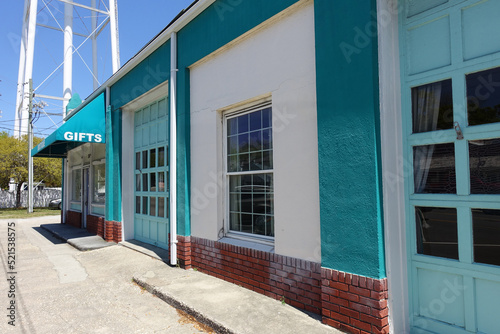 Turquoise Painted Building in Southport  North Carolina