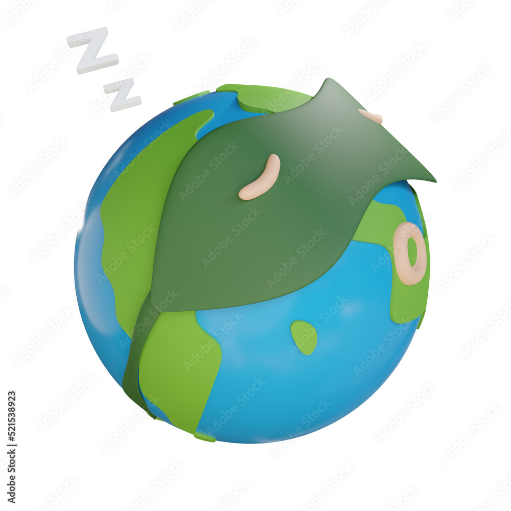 3d earth illustration sleep world 3d earth illustration sleep world