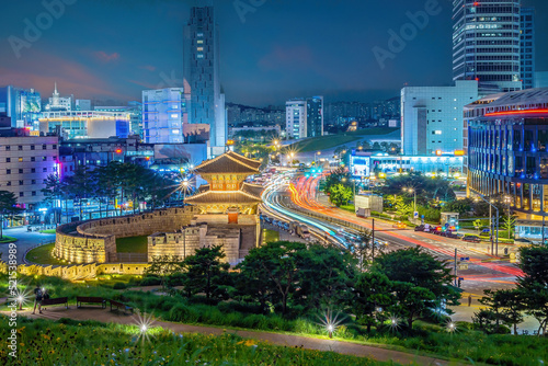Downtown Seoul city skyline at Dongdaemun Gate, cityscape of South Korea