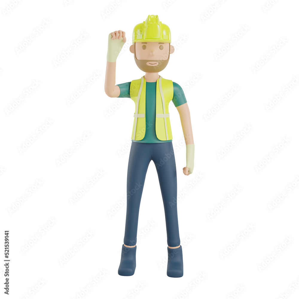 3d engineer character front pose 3d engineer character front pose