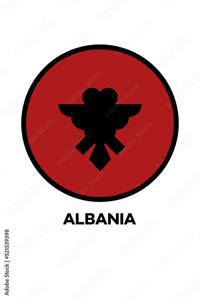Poster with the flag of Albania Poster with the flag of Albania