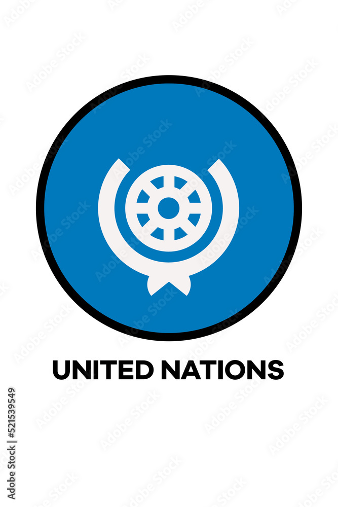 Poster with the flag of United Nations
