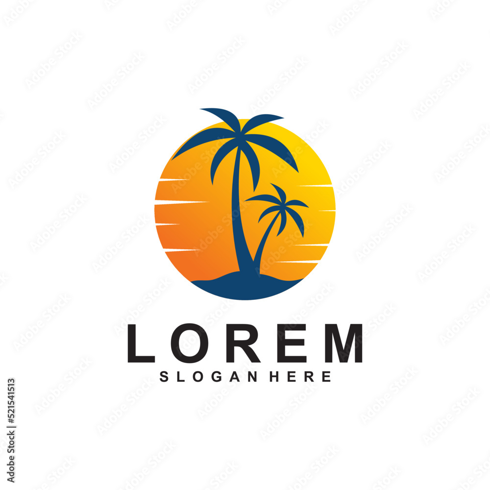 palm tree logo vector design template palm tree logo vector design template