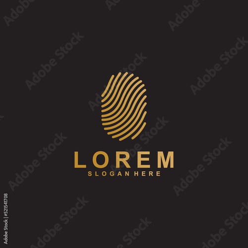 finger print logo vector design template