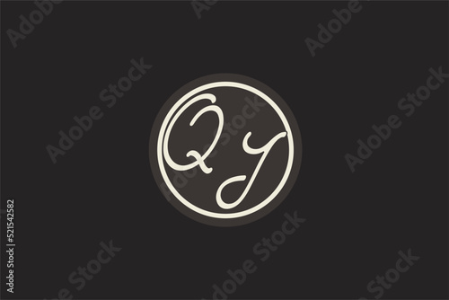 Initial letter QI monogram logo with simple and creative cirle line design ideas