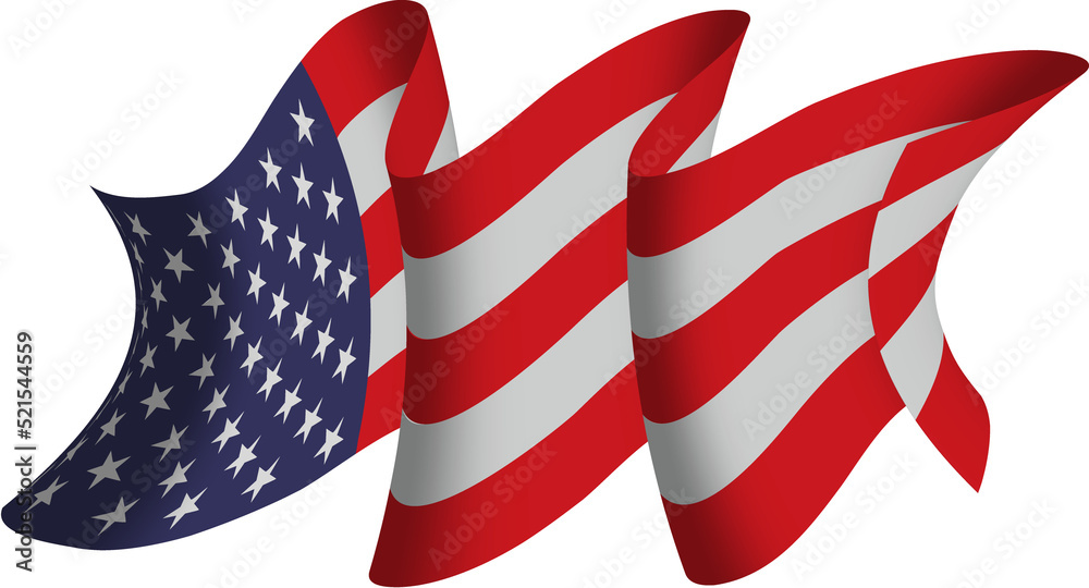 Fototapeta premium American flag ribbon flutter