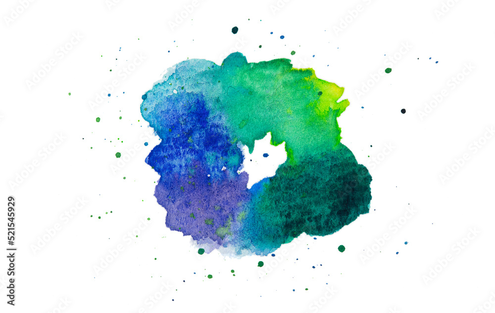 Impressionist style artistic color wheel in blue. Color palette drawn with  water colors, isolated on white. Stock Illustration | Adobe Stock