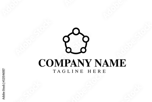 Corporate meeting table icon logo. Company business management logo vector template. 