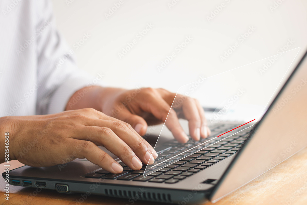 Man using touching the play button on a virtual screen for streaming online, watching video on the internet, live concert, show or tutorial, social media, multimedia. Man using touching the play button on a virtual screen for streaming online, watching video on the internet, live concert, show or tutorial, social media, multimedia.