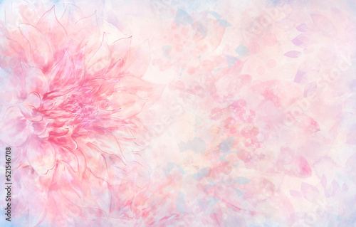 Flower Background Watercolor.Digital Illustration.