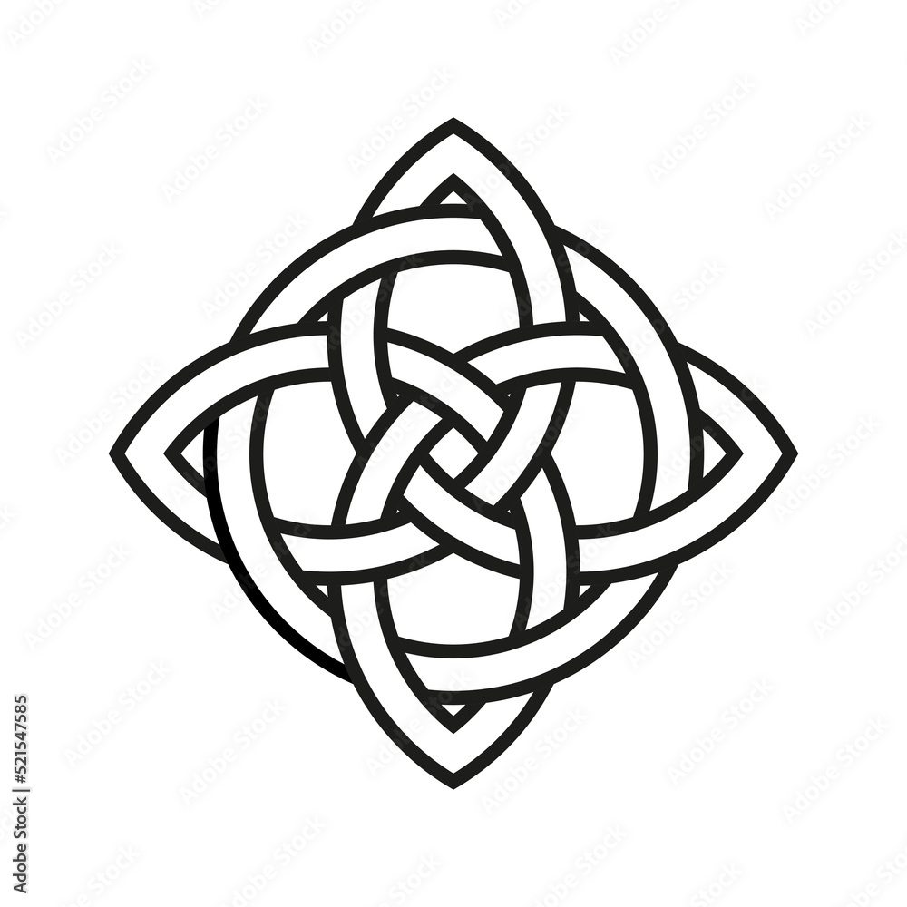 Endless knot. Sacred Celtic patterns with intertwined knots. Decorative ornament.