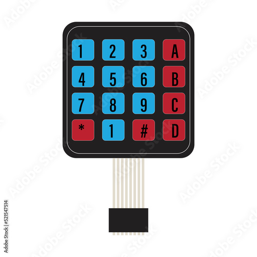 vector design of 4*4 keypad for Arduino 