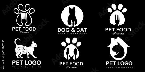 Dog and cat , animal pet , icon set logo design inspiration