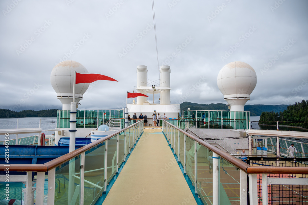 Naklejka premium View of the mini golf on the Serenade of the Seas while docked at Sitka, Alaska.