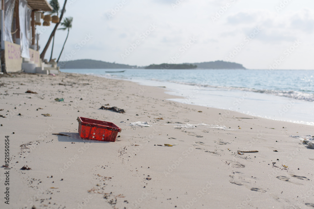 Dirty tropical beach full of plastic garbage. Environmental problem issue. Dirty tropical beach full of plastic garbage. Environmental problem issue.
