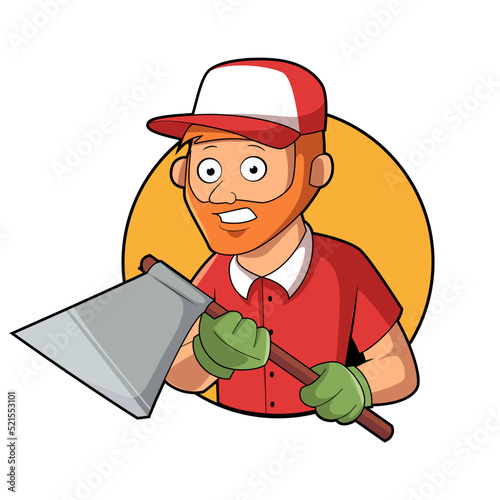 lumberjack cute mascot cartoon illustration