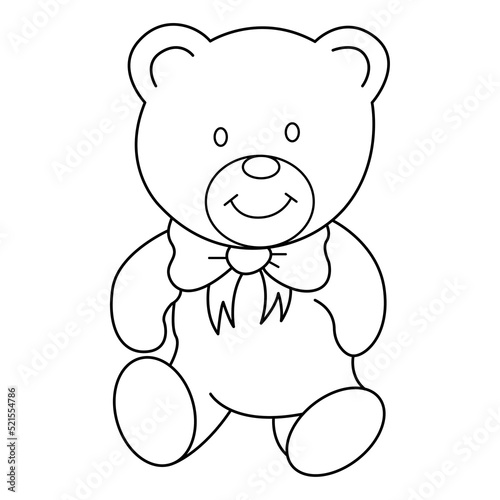 bear outline cartoon design on transparent background