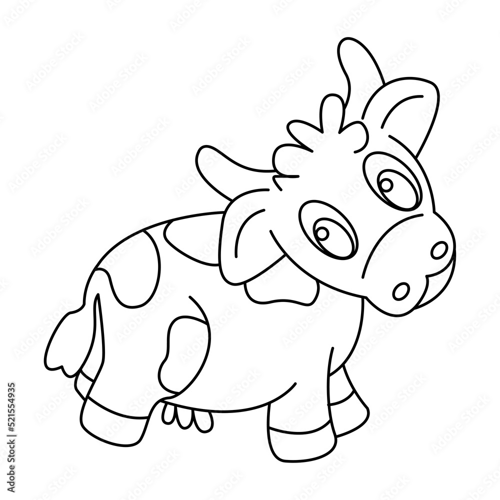 Fototapeta premium cow outline cartoon design on transparent background