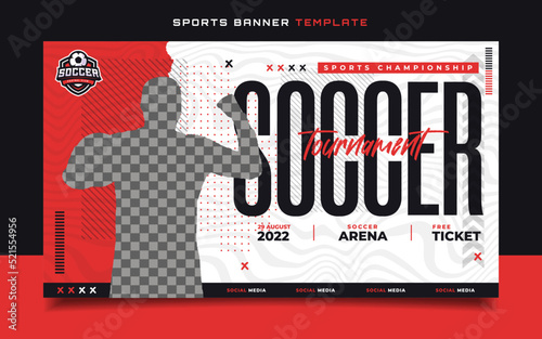 Soccer sports tournament banner flyer for social media post