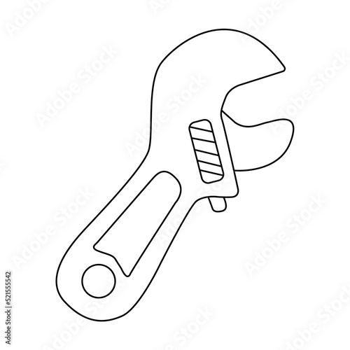 Wrench outline on transparent background