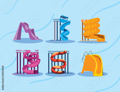 flat water park slides