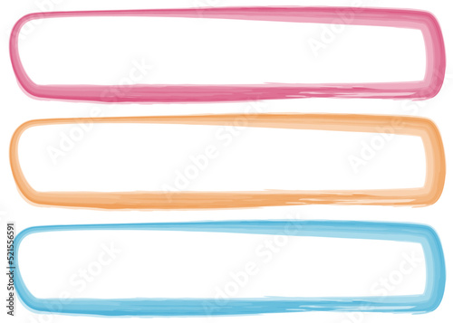 POPに使える筆タッチ枠　透過横長
