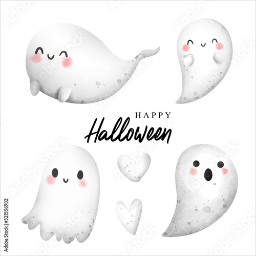 Halloween cute ghost. vector illustration