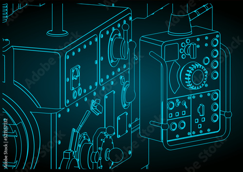 Milling machine control module close-up