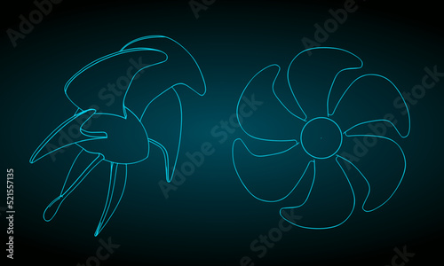 Propeller screw blueprints