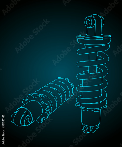 Bike rear swingarm shock drawings