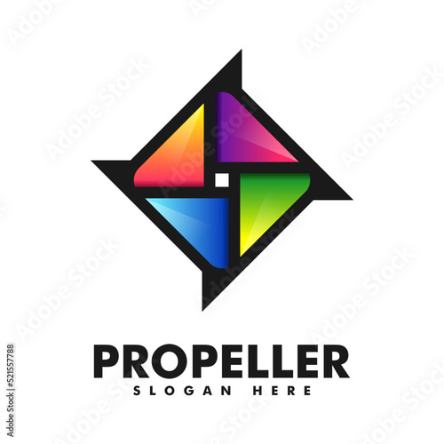 Free Download Logo Illustration Propeller Gradient Colorful Style. - GFXLoad