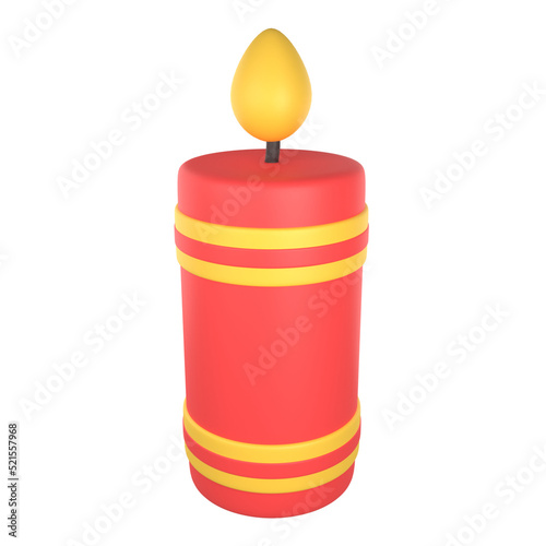 Chinese Candle 3D Illustration
