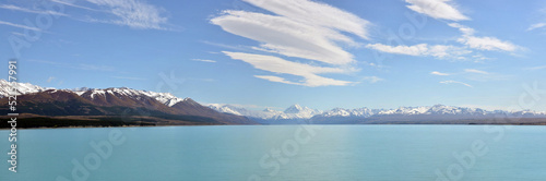 Mount Cook and Lake Pukaki on a Spring Day.