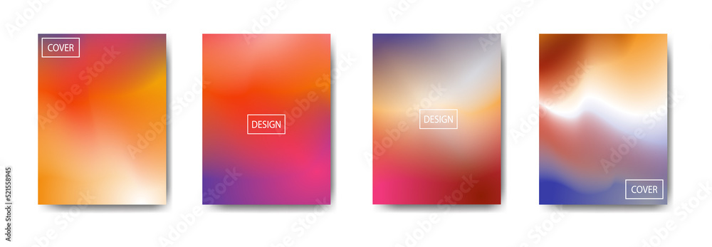 set of abstract background with beautiful gradation color, colorful background for poster flyer banner backdrop.vertical banner.cool fluid background vector illustration	