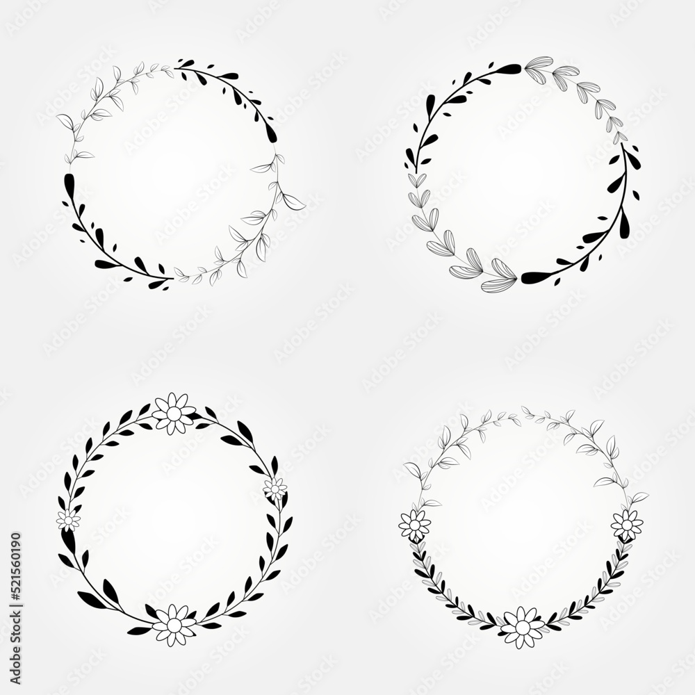 design vector floral wreath botanical cicle frame design vector floral wreath botanical cicle frame