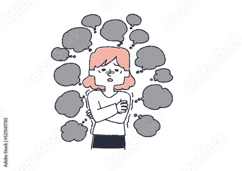 心配ごとや妄想が止められない女性　精神衛生面に不安を抱える人々