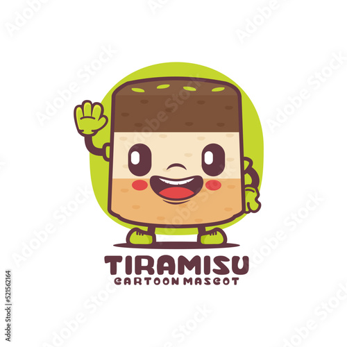 tiramisu cartoon. italian dessert vector illustration