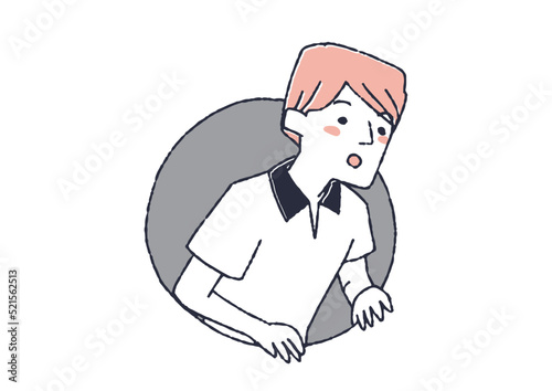 覗き込む男性　視線誘導に使える窓から関心を持って眺める人物