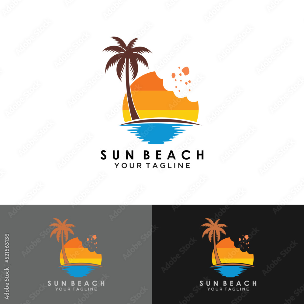 Beach logo design vector